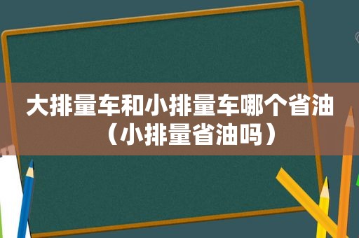 大排量车和小排量车哪个省油（小排量省油吗）