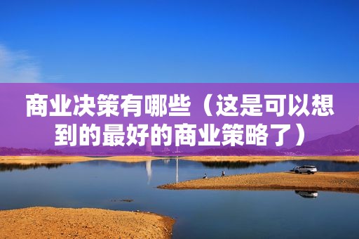 商业决策有哪些（这是可以想到的最好的商业策略了）