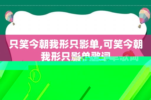 只笑今朝我形只影单,可笑今朝我形只影单歌词