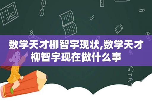 数学天才柳智宇现状,数学天才柳智宇现在做什么事