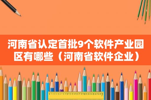 河南省认定首批9个软件产业园区有哪些（河南省软件企业）