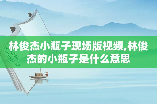 林俊杰小瓶子现场版视频,林俊杰的小瓶子是什么意思