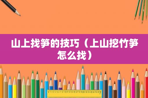 山上找笋的技巧（上山挖竹笋怎么找）