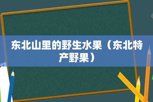 东北山里的野生水果(东北特产野果) 东北山里的野生水果(东北特产野果)