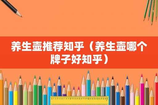 养生壶推荐知乎（养生壶哪个牌子好知乎）