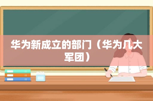 华为新成立的部门（华为几大军团）