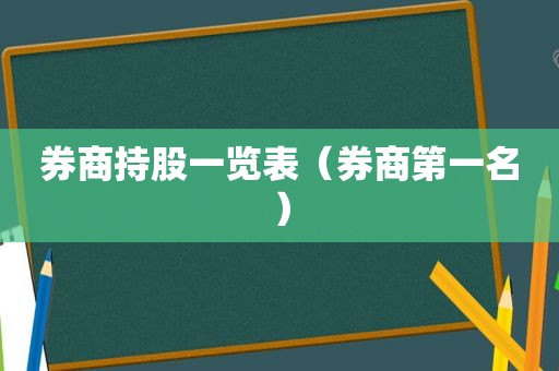 券商持股一览表（券商第一名）