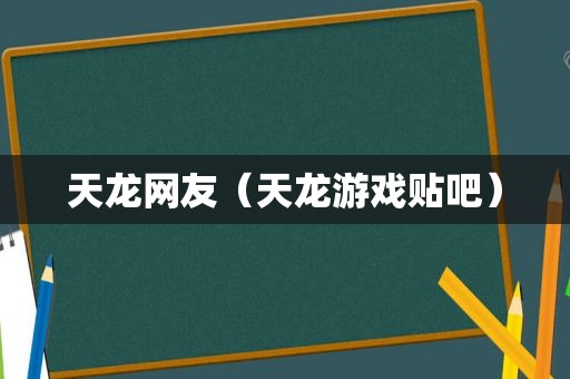 天龙网友（天龙游戏贴吧）