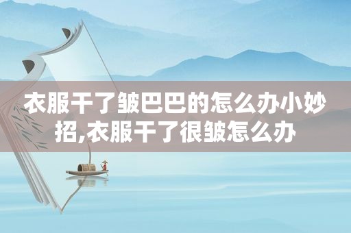 衣服干了皱巴巴的怎么办小妙招,衣服干了很皱怎么办