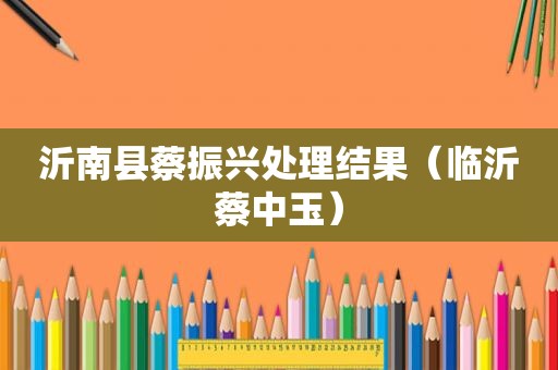 沂南县蔡振兴处理结果（临沂蔡中玉）
