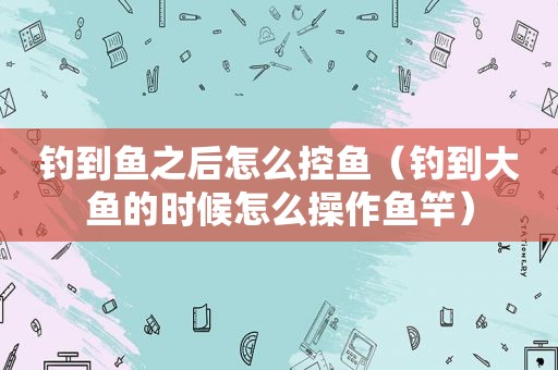 钓到鱼之后怎么控鱼（钓到大鱼的时候怎么操作鱼竿）