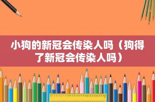 小狗的新冠会传染人吗（狗得了新冠会传染人吗）