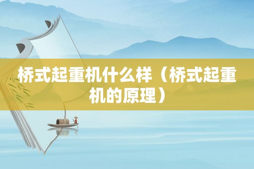 桥式起重机什么样（桥式起重机的原理）