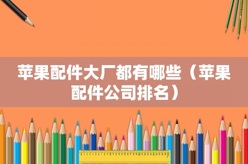 苹果配件大厂都有哪些（苹果配件公司排名）