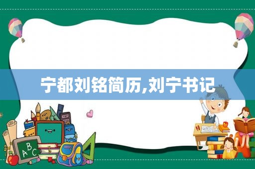 宁都刘铭简历,刘宁书记