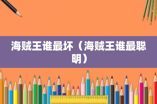 海贼王谁最坏（海贼王谁最聪明）