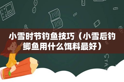 小雪时节钓鱼技巧（小雪后钓鲫鱼用什么饵料最好）