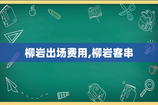 柳岩出场费用,柳岩客串