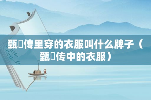 甄嬛传里穿的衣服叫什么牌子（甄嬛传中的衣服）
