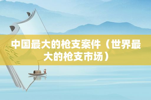 中国最大的枪支案件（世界最大的枪支市场）