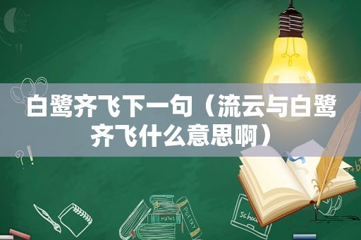 白鹭齐飞下一句（流云与白鹭齐飞什么意思啊）