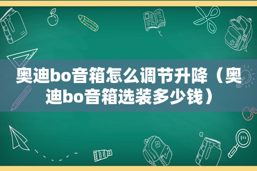 奥迪bo音箱怎么调节升降（奥迪bo音箱选装多少钱）