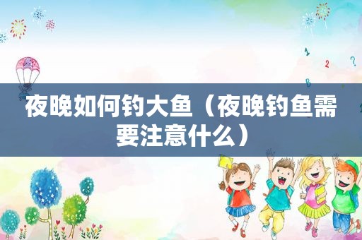 夜晚如何钓大鱼（夜晚钓鱼需要注意什么）