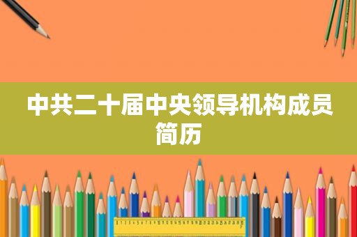  *** 二十届 *** 机构成员简历
