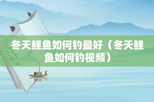 冬天鲤鱼如何钓最好（冬天鲤鱼如何钓视频）