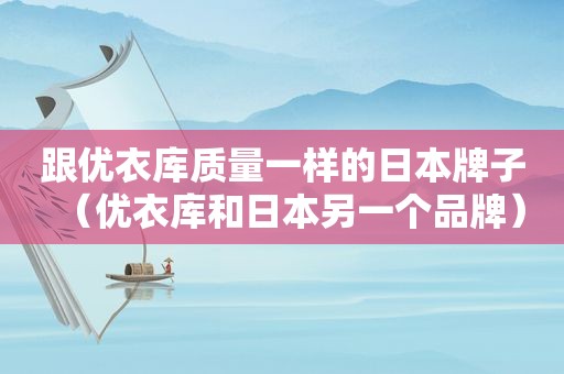 跟优衣库质量一样的日本牌子（优衣库和日本另一个品牌）  第1张