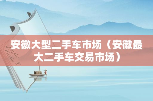 安徽大型二手车市场（安徽最大二手车交易市场）