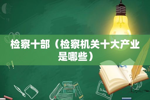 检察十部（检察机关十大产业是哪些）