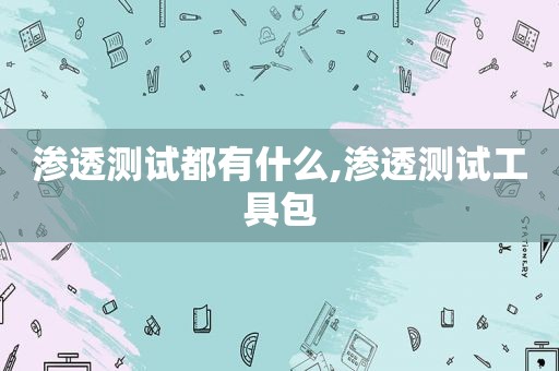 渗透测试都有什么,渗透测试工具包