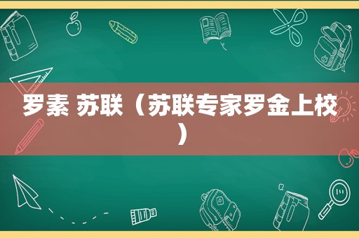 罗素 苏联（苏联专家罗金上校）
