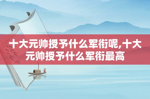十大元帅授予什么军衔呢,十大元帅授予什么军衔最高