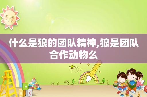 什么是狼的团队精神,狼是团队合作动物么