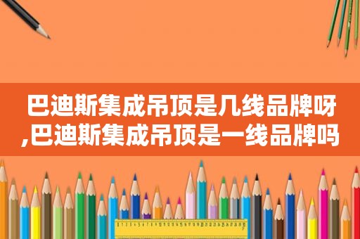 巴迪斯集成吊顶是几线品牌呀,巴迪斯集成吊顶是一线品牌吗
