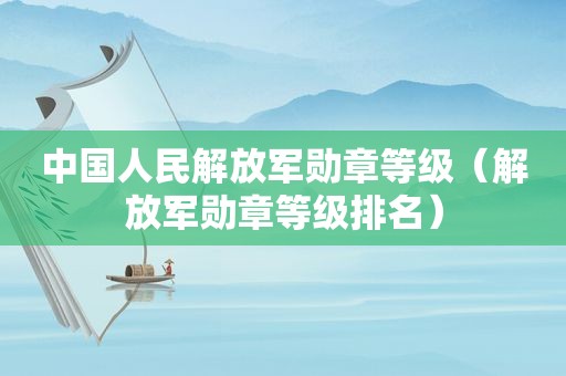 中国人民 *** 勋章等级（ *** 勋章等级排名）