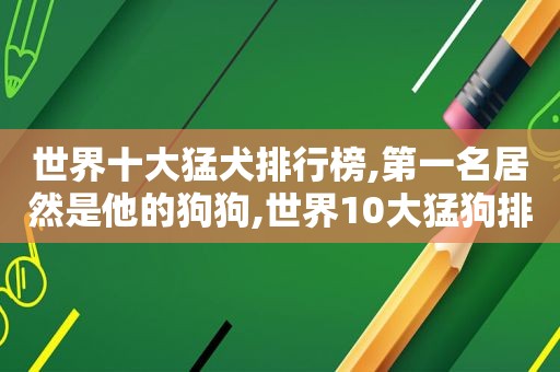 世界十大猛犬排行榜,第一名居然是他的狗狗,世界10大猛狗排行榜