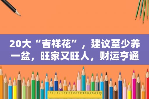 20大“吉祥花”，建议至少养一盆，旺家又旺人，财运亨通