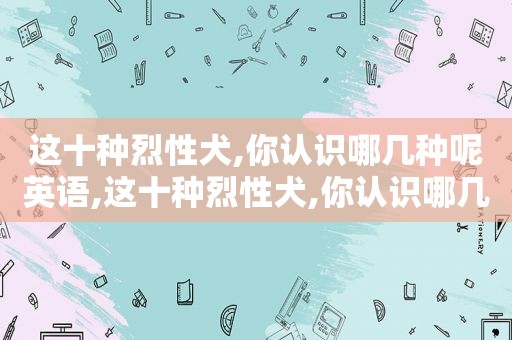 这十种烈性犬,你认识哪几种呢英语,这十种烈性犬,你认识哪几种呢图片  第1张