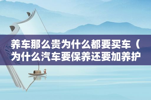 养车那么贵为什么都要买车（为什么汽车要保养还要加养护）  第1张
