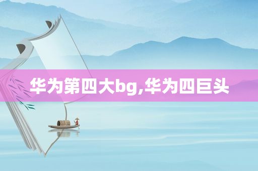 华为第四大bg,华为四巨头