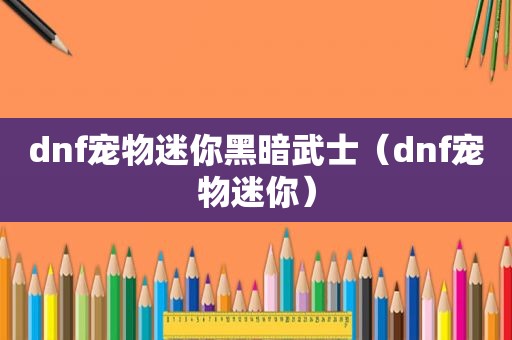 dnf宠物迷你黑暗武士（dnf宠物迷你）