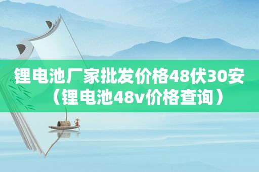 锂电池厂家批发价格48伏30安（锂电池48v价格查询）