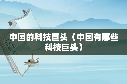 中国的科技巨头（中国有那些科技巨头）