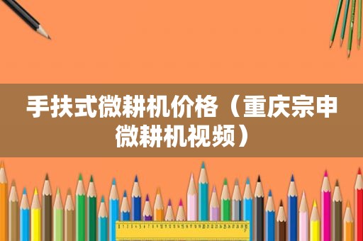 手扶式微耕机价格（重庆宗申微耕机视频）