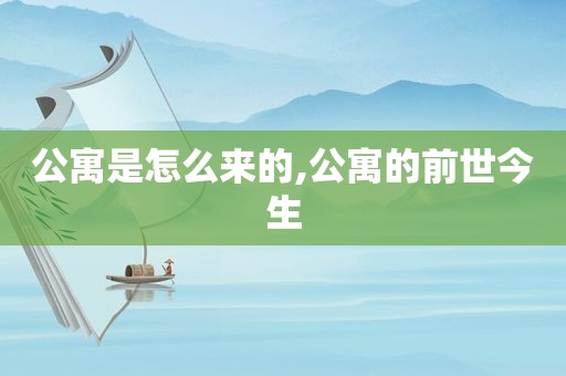 公寓是怎么来的,公寓的前世今生