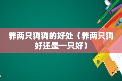 养两只狗狗的好处（养两只狗好还是一只好）