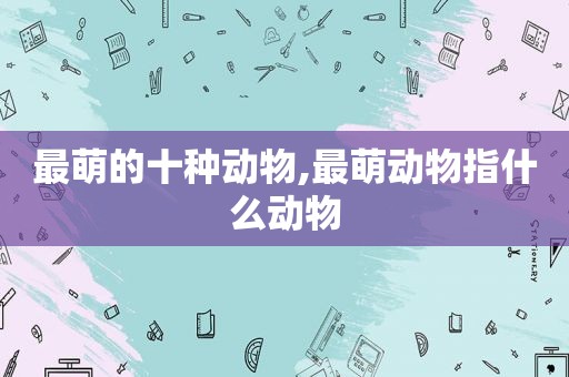 最萌的十种动物,最萌动物指什么动物